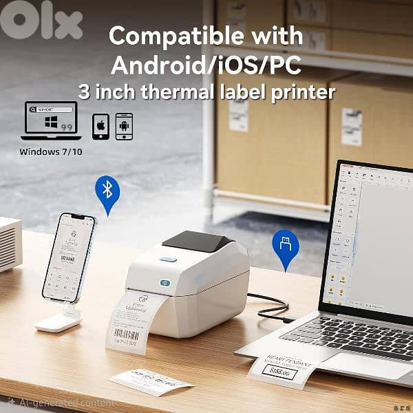 thermal label printer usb + bluetooth 0