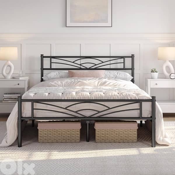 yaheetech metal bed frame guest bed frame modern youth 0