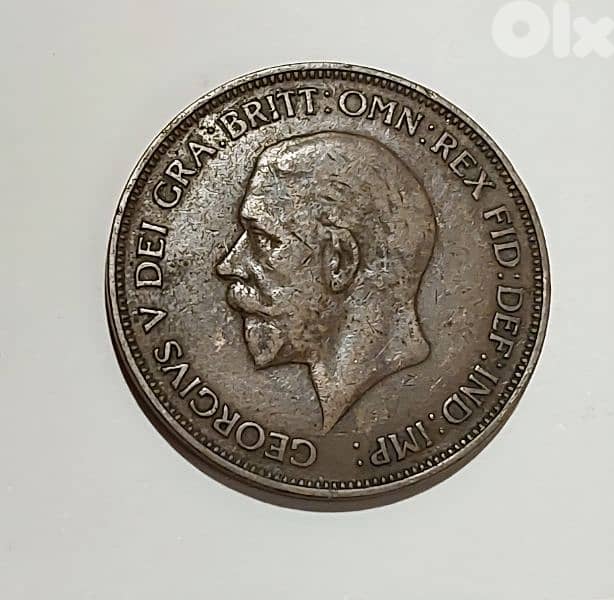 England 1936 King George V large bronze penny coin 0