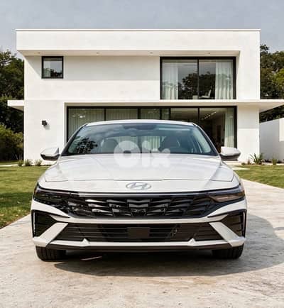 Hyundai Elantra 2025 Limited black and white