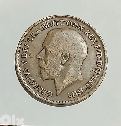 England 1919 King George V large bronze penny coin