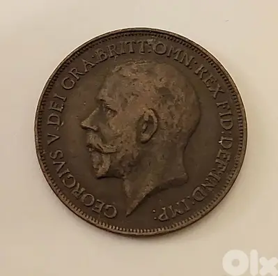 England 1918 King George V large bronze penny coin