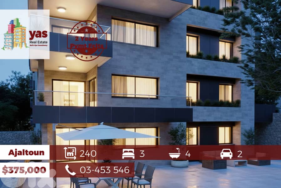 Ajaltoun 240m2 | 100m2 Garden| Under Construction| PAYMENT FACILITIES 0