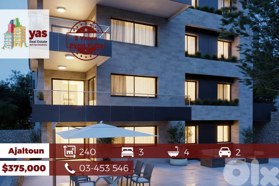 Ajaltoun 240m2 | 155m2 Garden|Under Construction |PAYMENT FACILITIES | 0