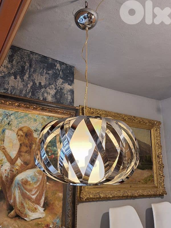 Mid-century chrome pendant light 0