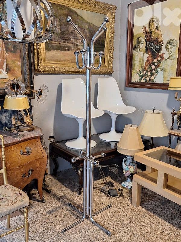 vintage chrome coat rack 0