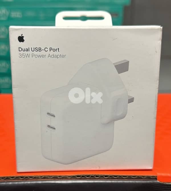 Apple 35w dual usb-c port adapter 3pin 0
