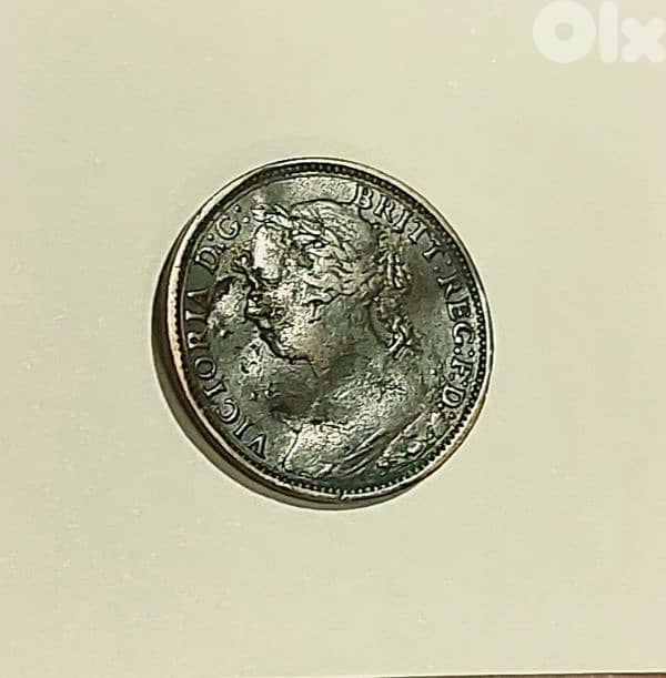 England Queen Victoria 1882 1 farthing bronze coin 0