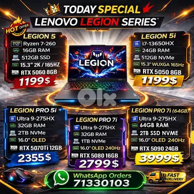 LENOVO LEGION GAMING LAPTOPS COLLECTION