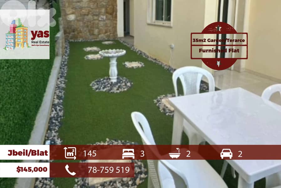 Blat/Jbeil 145m2 | 35m2 Terrace | Furnished | Calm Street | Catch |ABA 0