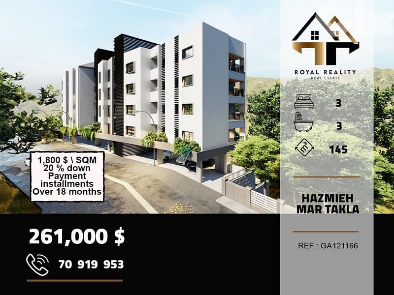 under construction apartment for sale in mar takla hazmiyeh 0