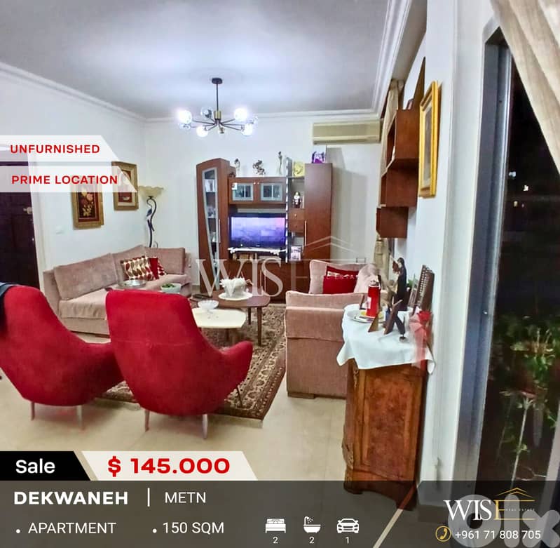 150 SQM Unfurnished Apartment for SALE in Dekwaneh – Prime Location! 0