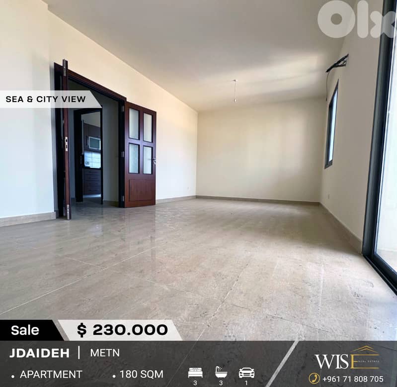 Stunning 180 SQM Apartment for Sale in Jdaideh! 0