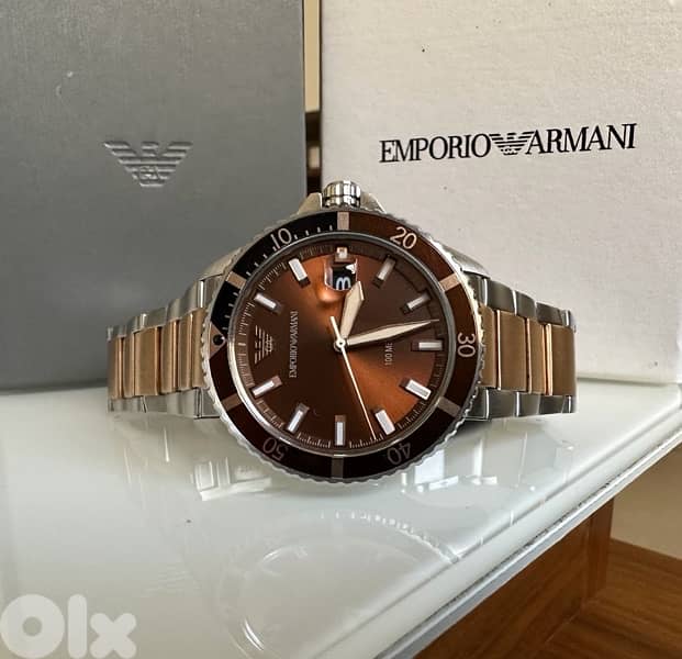 Authentic Emporio Armani Bronze and silver watch 0