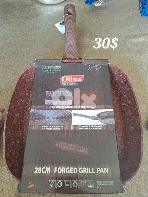 Olina granite 28 cm grill pan , still new 0