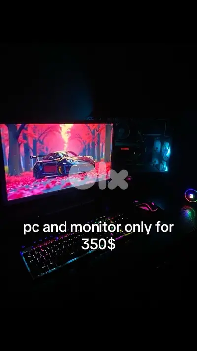 gaming pc + monitor