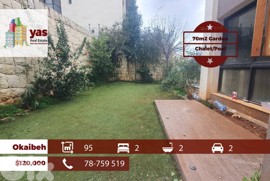 Okaibeh 95m2 | 70m2 Garden | Pool Access | Prime Location | ABA 0