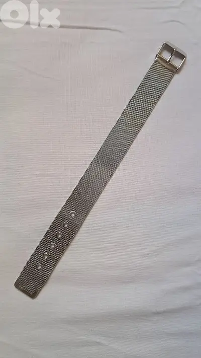 Unisex wide band mesh belt buckle bracelet