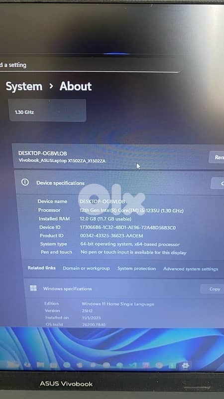 laptop asus vivobook 15 super ndif i5 256gb 12gb ram 1
