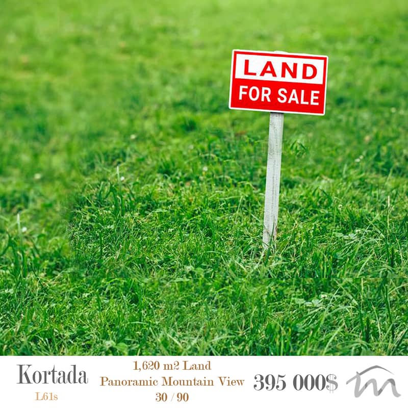 Qortada | 1,650m² Land | Zone 30/90 | 360° Mountain View | Road Access 0
