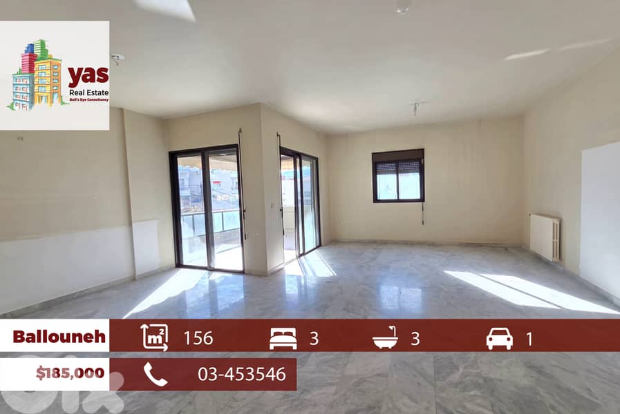 Ballouneh 156m2 | Classy Area | Mountain View | Well Maintained | TO 0