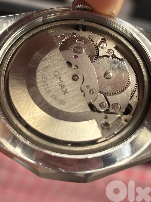 Vintage Omax Crystal Automatic - Swiss 25 Jewel - Arabic Day/Date 4