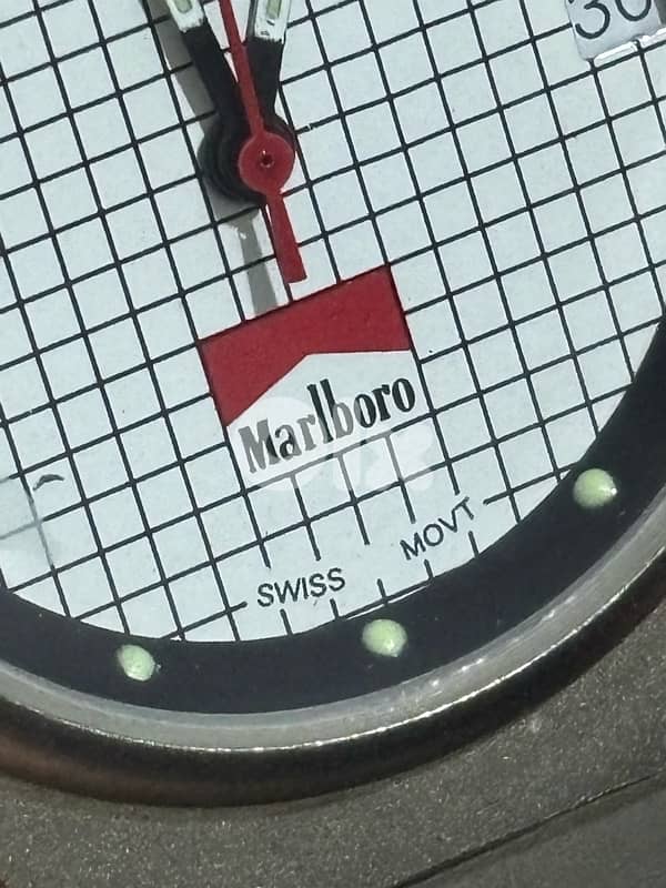 Vintage 90s Marlboro "Grid Dial" Swiss Movt Watch - Rare Retro Style 1