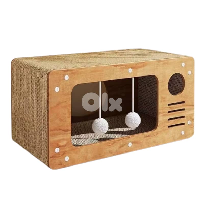 Cat Scratcher House with Ball Toys 0