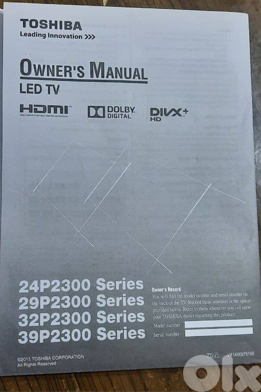 TV Toshiba LED 32p2300 32" 2