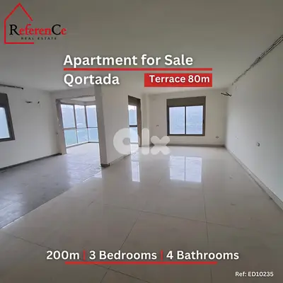 Apartment with terrace in Qortada شقة كبيرة مع تراس في قرطاضة