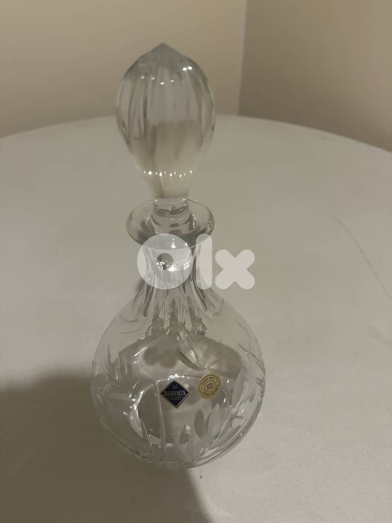 Bohemia Crystal 24% Lead Cut Decanter – Czech Republic – With Stopper 1