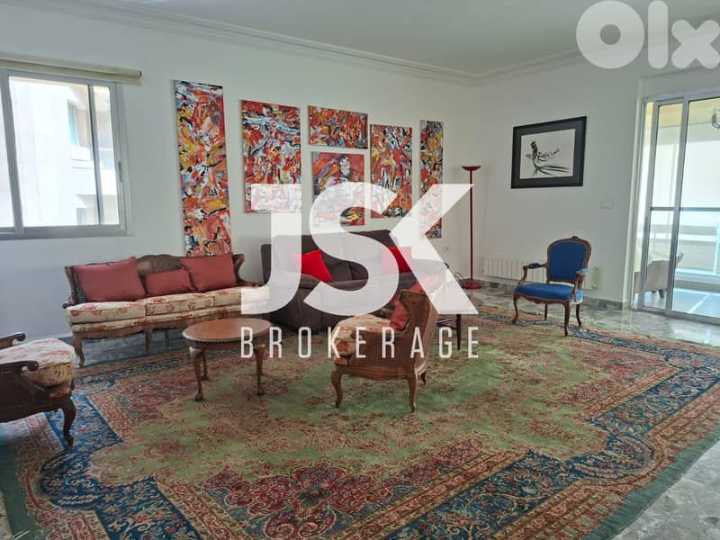 L20591 - 3 Bedroom Apartment with Partial Sea View For Sale in Raouche 0