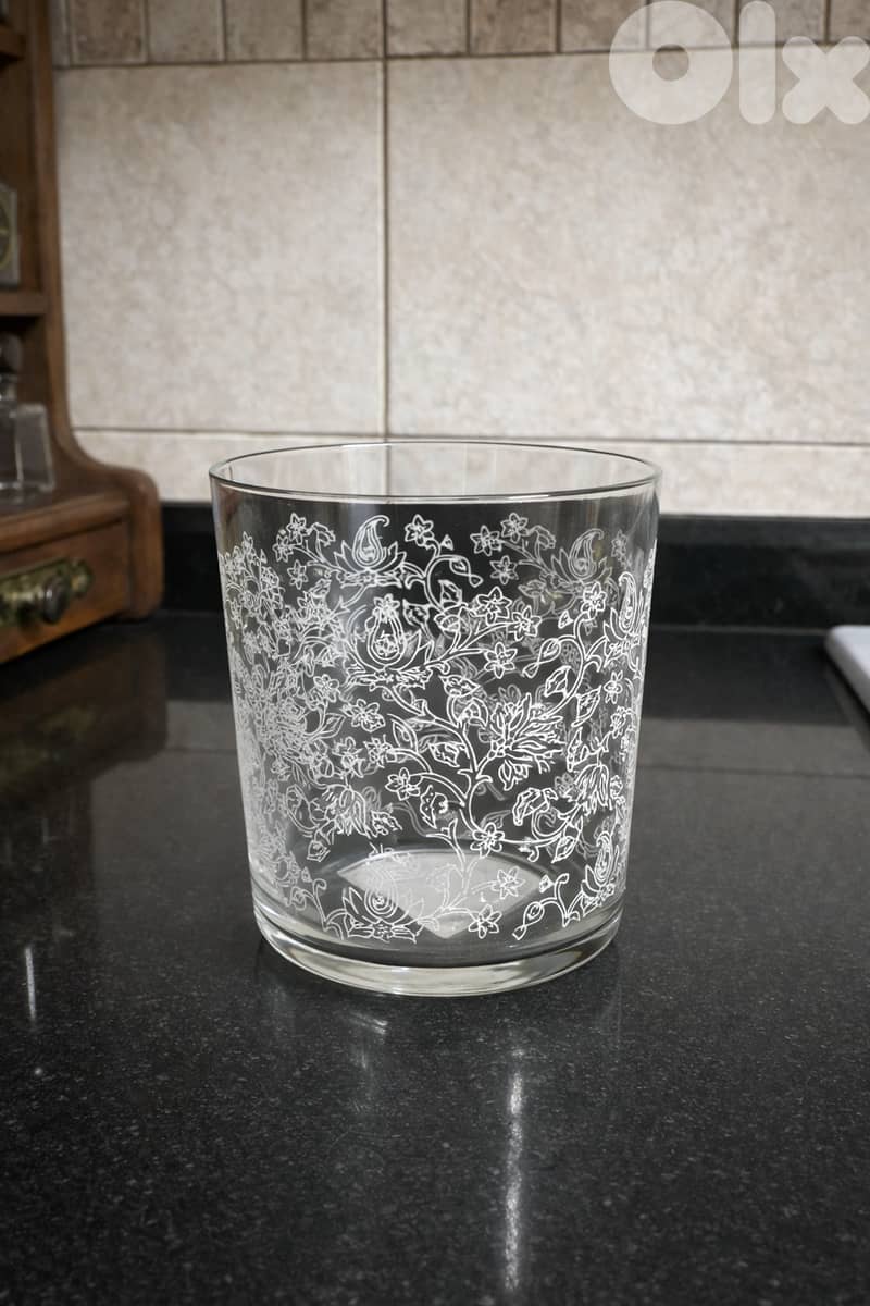 Zara Home Transparent Floral Glass Cups (set of 12) 0