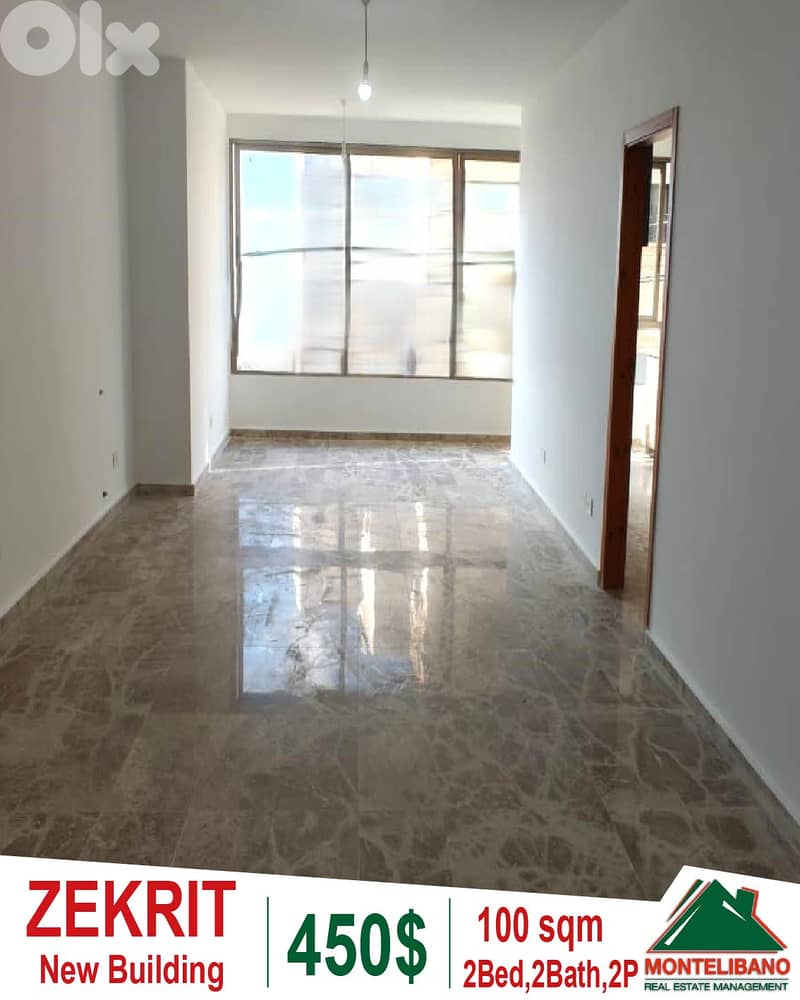 110 sqm Apartment For Rent in Zekrit زكريت 0