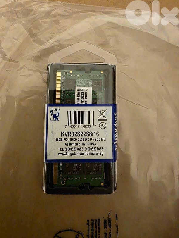 RAM 16 GB DDR4 KINGSTON LAPTOP 3200 MHZ SEALED 3 YRS WARRANTY 0