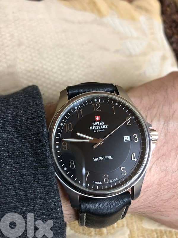 SWISS MILITARY BY CHRONO SWITZERLAND ORIGINAL SAPPHIRE CRYSTAL LIKEnew 0