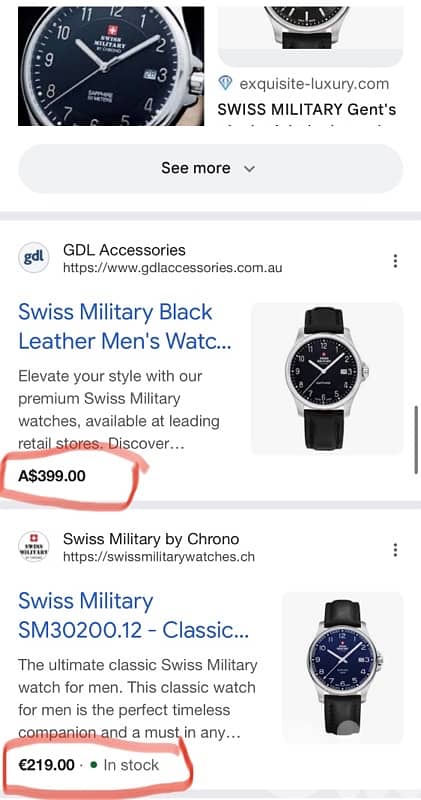 SWISS MILITARY BY CHRONO SWITZERLAND ORIGINAL SAPPHIRE CRYSTAL LIKEnew 5
