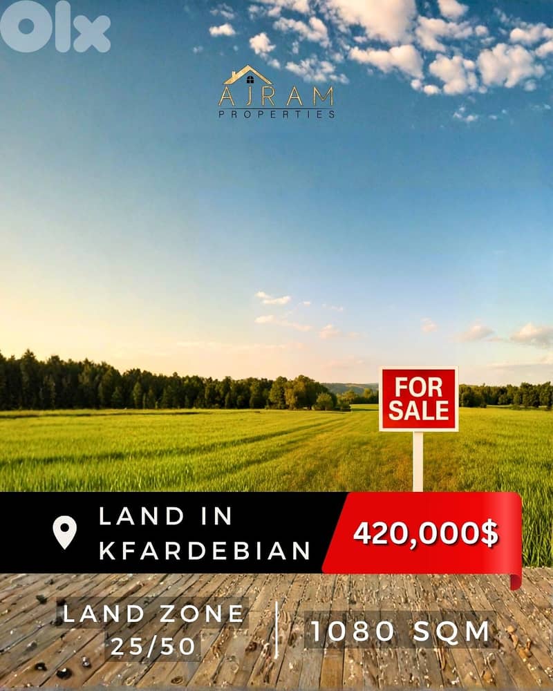 Land In Kfardebian Close to Faqra Club | 1080 sqm 0
