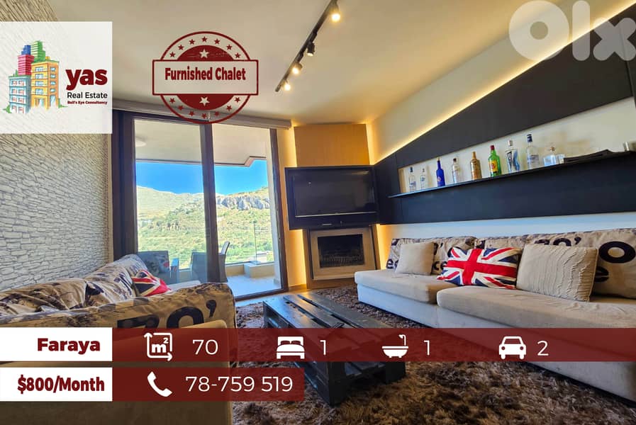 Faraya 70m2 | Cozy Chalet | Furnished | Mountain View | Rent | DA/JO 0