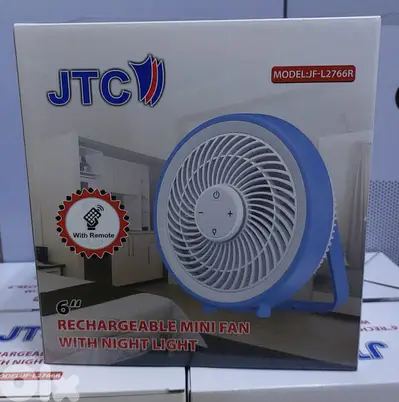 Jtc Rechargeable Mini Fan With night light 6 inch jf-L2766R