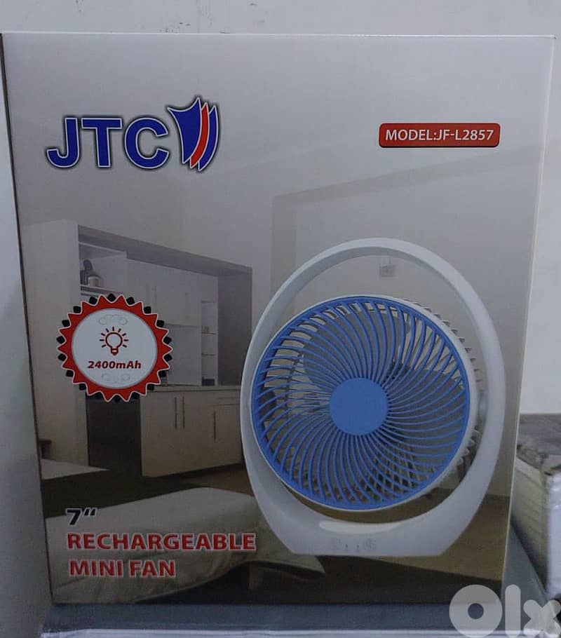 Jtc rechargeable Mini Fan 7 inch jf-L2857 0