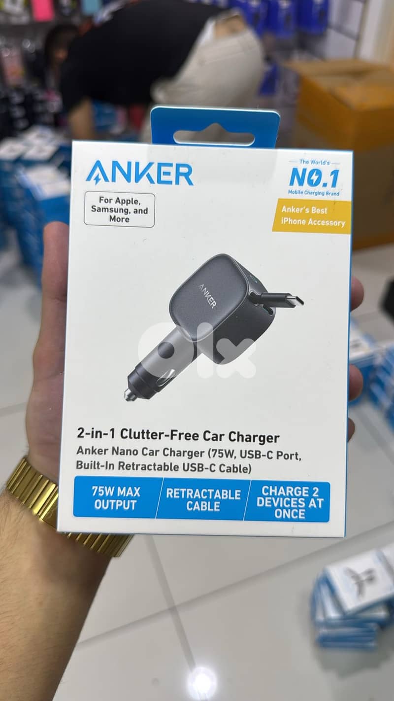 Anker 2 in 1 nano car charger 75w 0