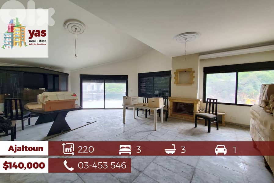 Ajaltoun 220m2 | SUPER CATCH | Well Maintained | View | TO | 0