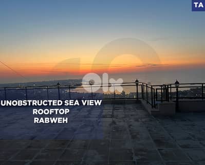 Unobstructed Sea-View Rooftop, terrace, Rabweh/الربوة REF#TA133599