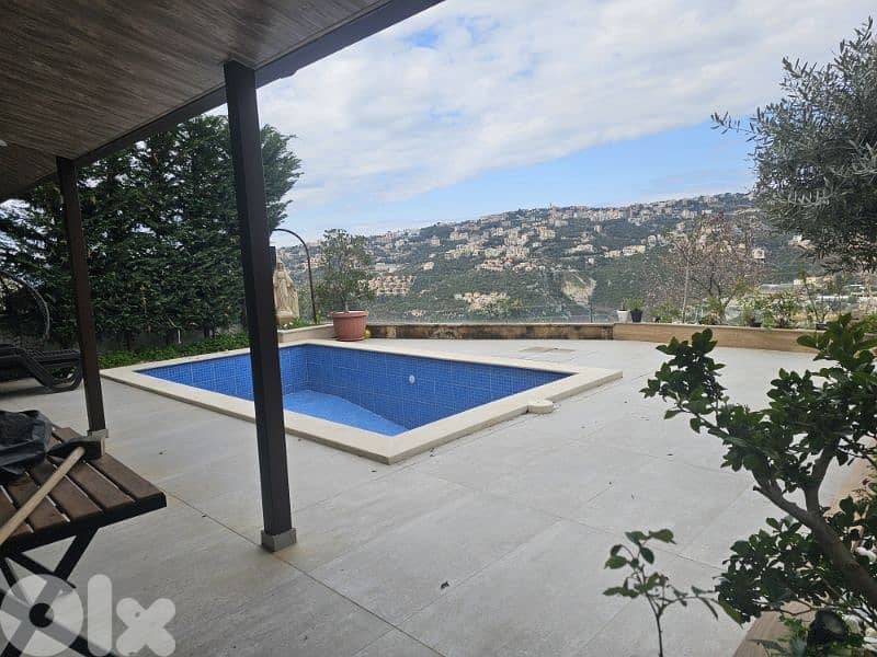 PRIVATE POOL + TERRACE / Bikfaya  SEA VIEW / 3 BEDS , BK-156 0