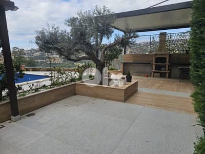 PRIVATE POOL + TERRACE / Bikfaya  SEA VIEW / 3 BEDS , BK-156