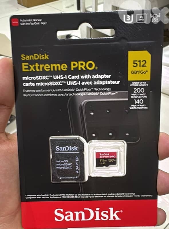 Sandisk Extreme pro microsdxc uhs-I card with adapter 512gb 200mb/s 0