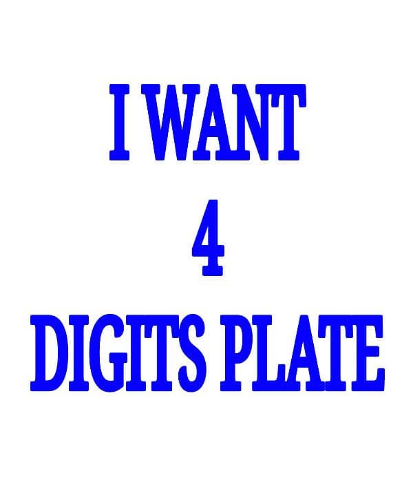 I WANT 4 DIGITS PLATE 0