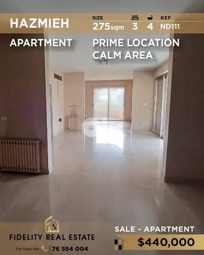 Apartment for sale in Hazmieh ND111 شقة  للبيع في الحازمية