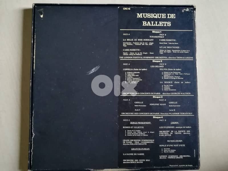 4 vinyls box set Musiques de ballets 4